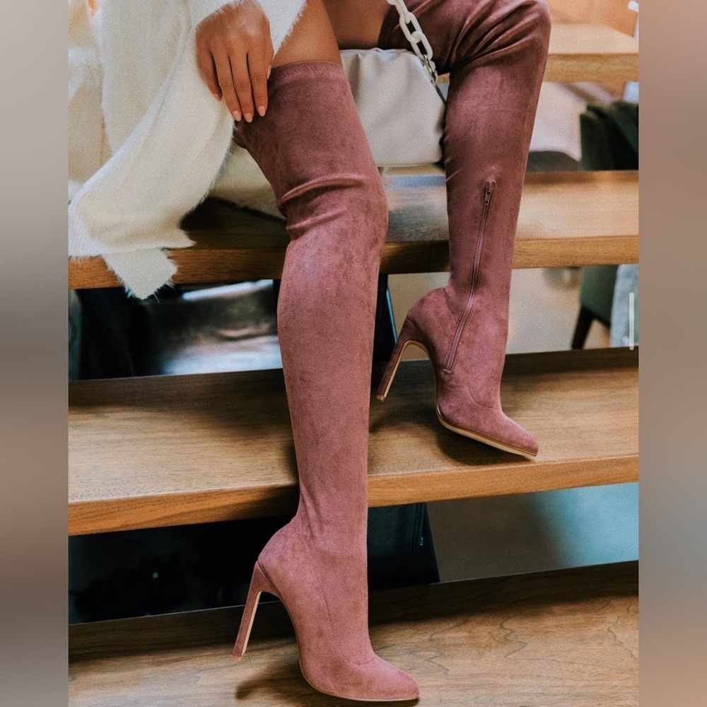 Miss Lola Rose/Mauve Over the Knee Boot NWT